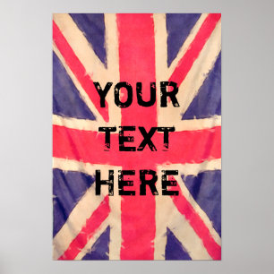 UNION JACK FLAG + your text Poster