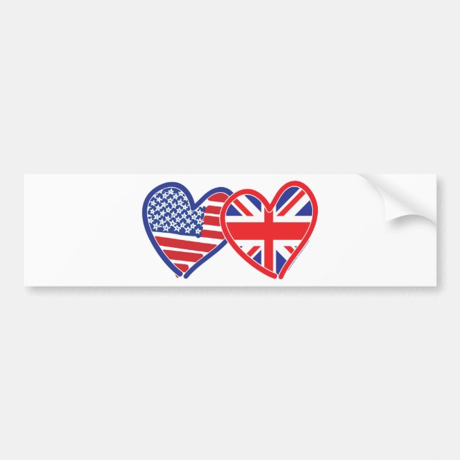 Union Jack Flat USA Flag Bumper Sticker (Front)