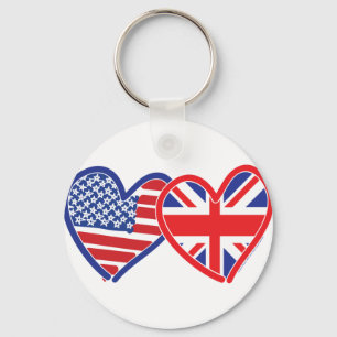 Union Jack Flat USA Flag Key Ring