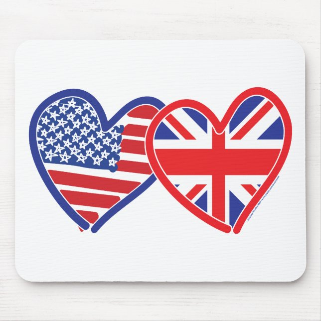 Union Jack Flat USA Flag Mouse Pad (Front)