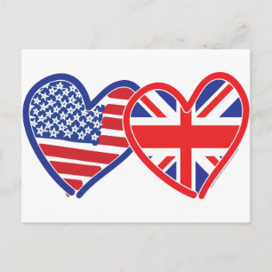 Union Jack Flat USA Flag Postcard