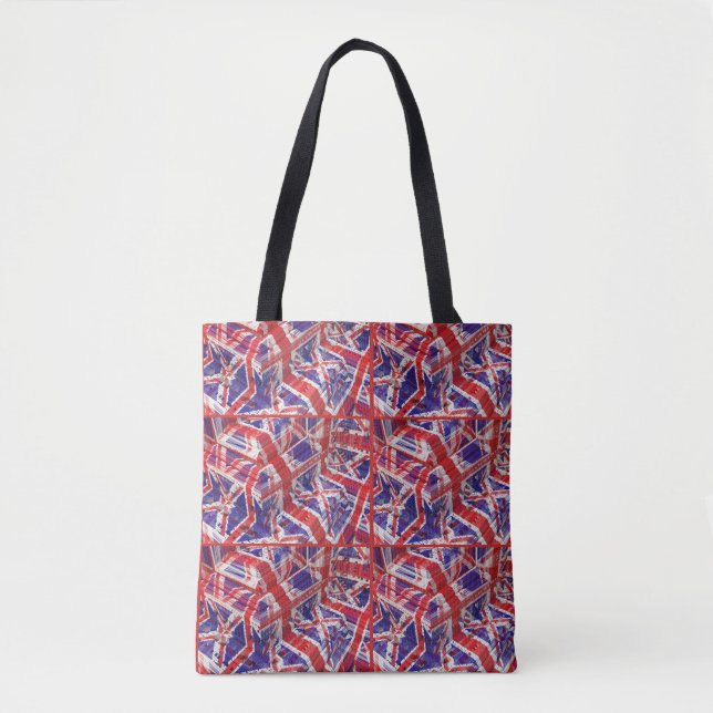 Union Jack Fractal Tote Bag (Front)