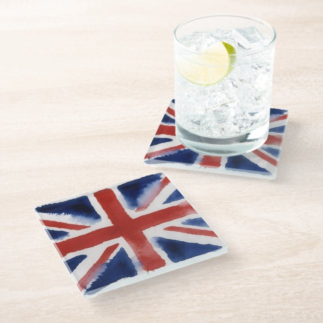 Union jack glass coaster (Angled)