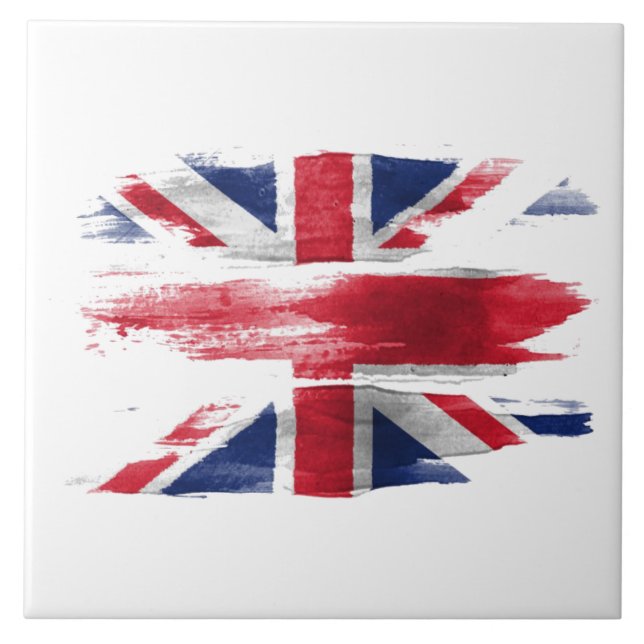 Union Jack grunge Ceramic Tile (Front)