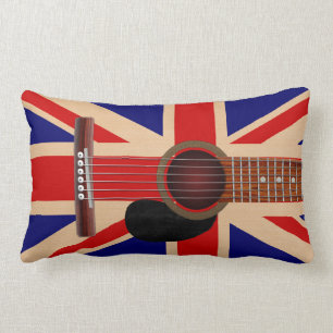 Union Jack Guitar Lumbar Cushion