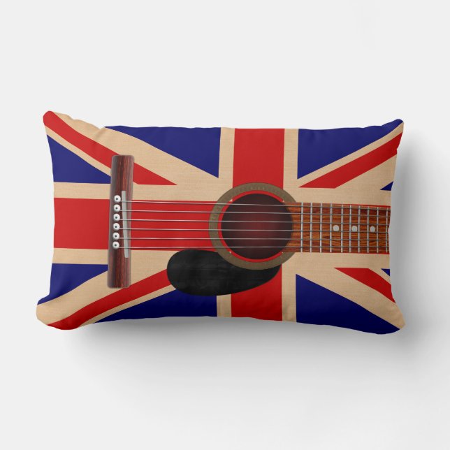 Union Jack Guitar Lumbar Cushion (Front)