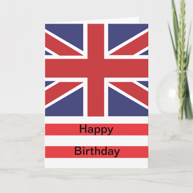 Union Jack Happy Birthday Card (Front)