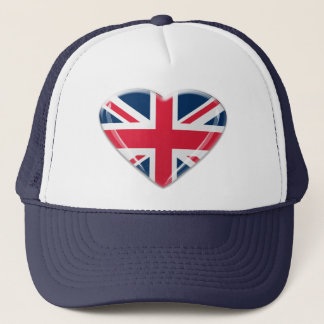 Union Jack Heart Design Trucker Hat