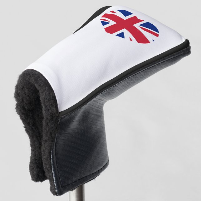Union Jack Heartflag pccnt Golf Head Cover (3/4 Front)