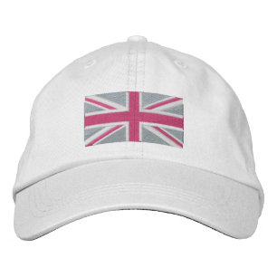 Union Jack ~ In Girly Pinks Embroidered Hat