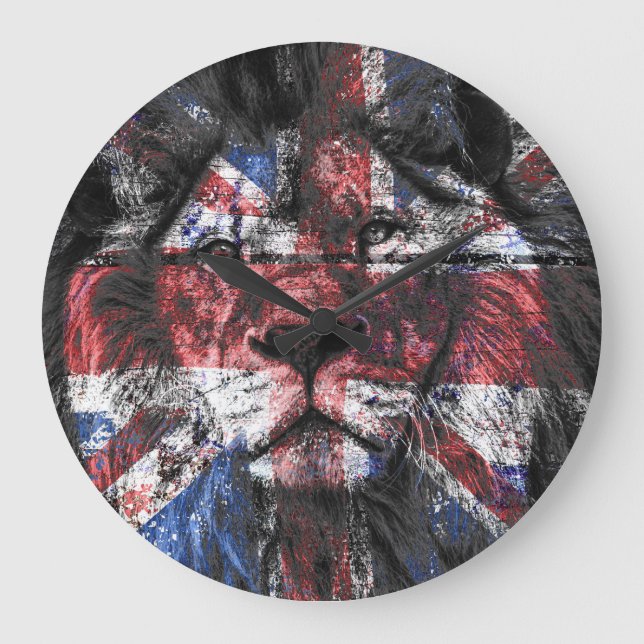 Union Jack Lion Large Clock (Front)