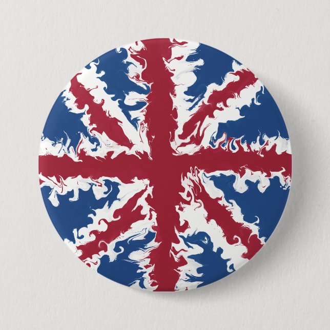 Union Jack Liquid Art  7.5 Cm Round Badge (Front)