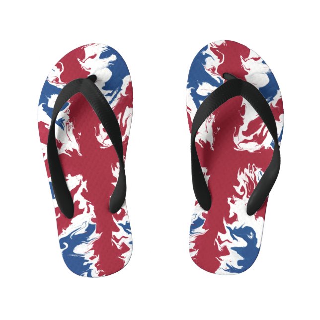 Union Jack Liquid Art  Kid's Thongs (Footbed)