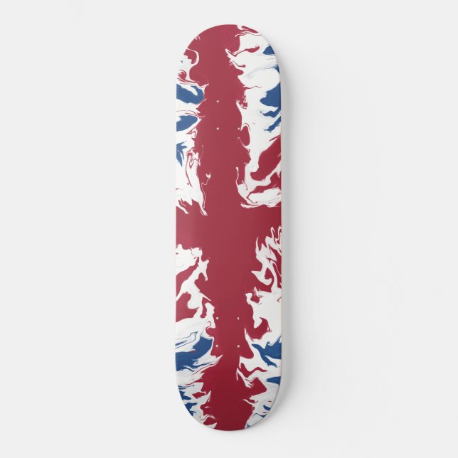 Union Jack Liquid Art  Skateboard (Front)