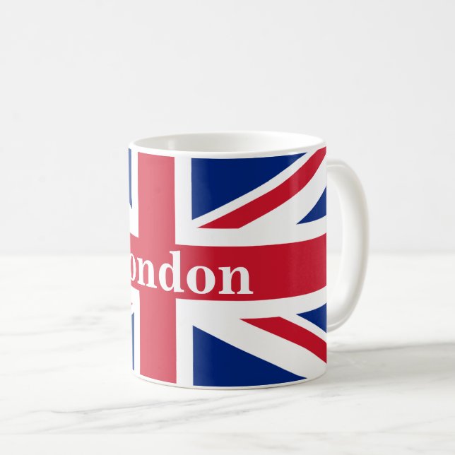 Union Jack London ~ British Flag Coffee Mug (Front Right)