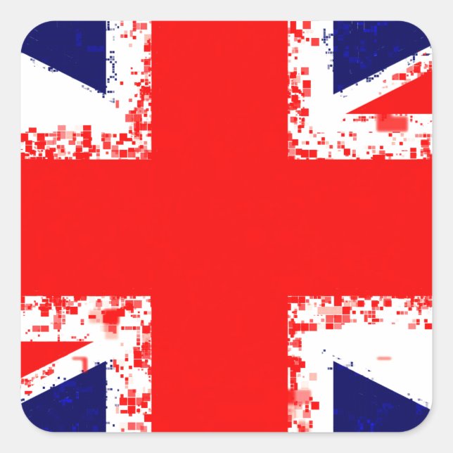 Union jack london flag uk square sticker (Front)