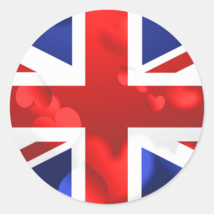 Union Jack Love Classic Round Sticker