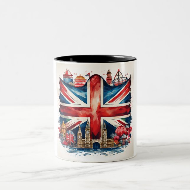 Union Jack Mug with Iconic British Landmarks (Center)