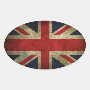 union jack oval sticker