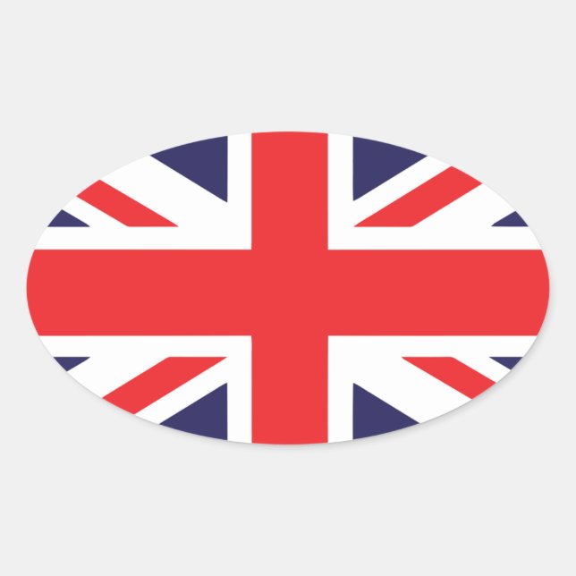 Union Jack Oval Sticker (Front)