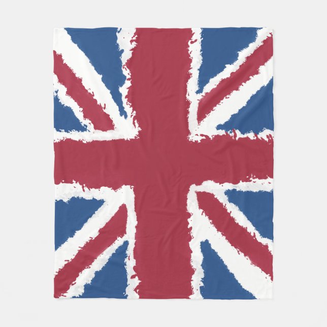 Union Jack Painted Artwork by Heva Weva  Fleece Blanket (Front)