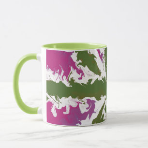 Union Jack Painted UK Art Pink and Green Art Home Mug