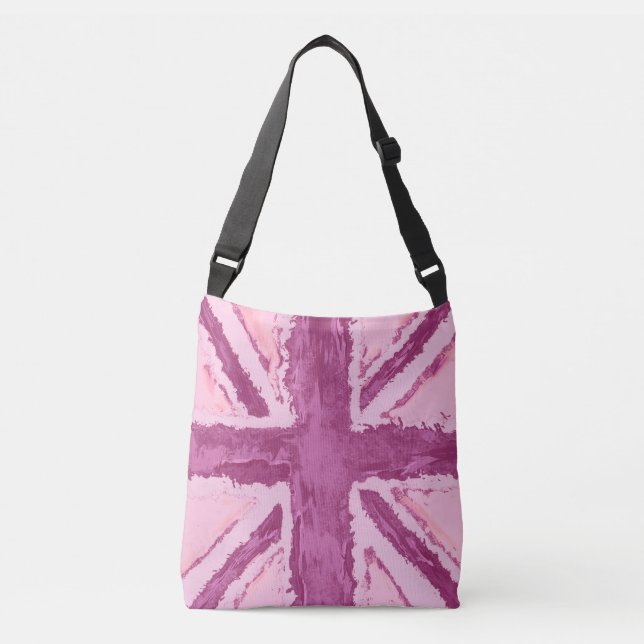 Union Jack Painted UK Art Plum Crossbody Bag (Front)