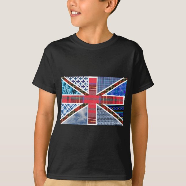 Union Jack Patchwork Pattern T-Shirt (Front)