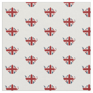 Union Jack Patriotic English Tea Kettle Fabric