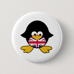 Union Jack Penguin 6 Cm Round Badge