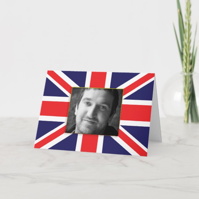 Union Jack Photo Birthday Card (Front)
