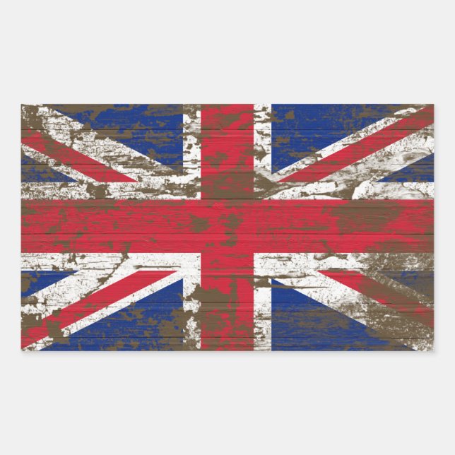 Union Jack Rectangular Sticker (Front)