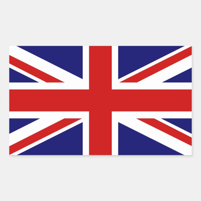 Union Jack Rectangular Sticker (Front)