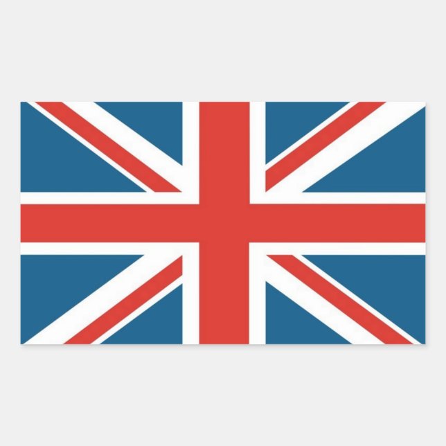 Union Jack Rectangular Sticker (Front)