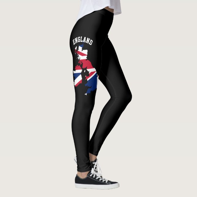 Union Jack, Red Blue & White England UK Flag Leggings (Right)
