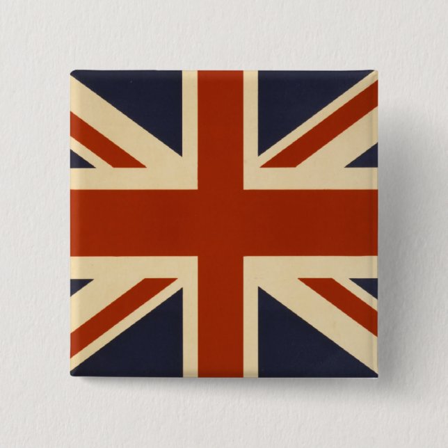 Union Jack Retro 15 Cm Square Badge (Front)