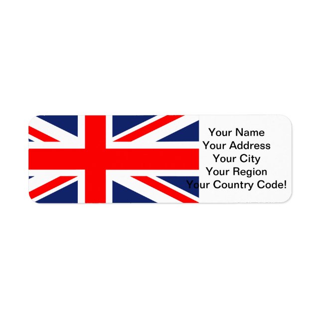 Union Jack Return Address Label (Front)