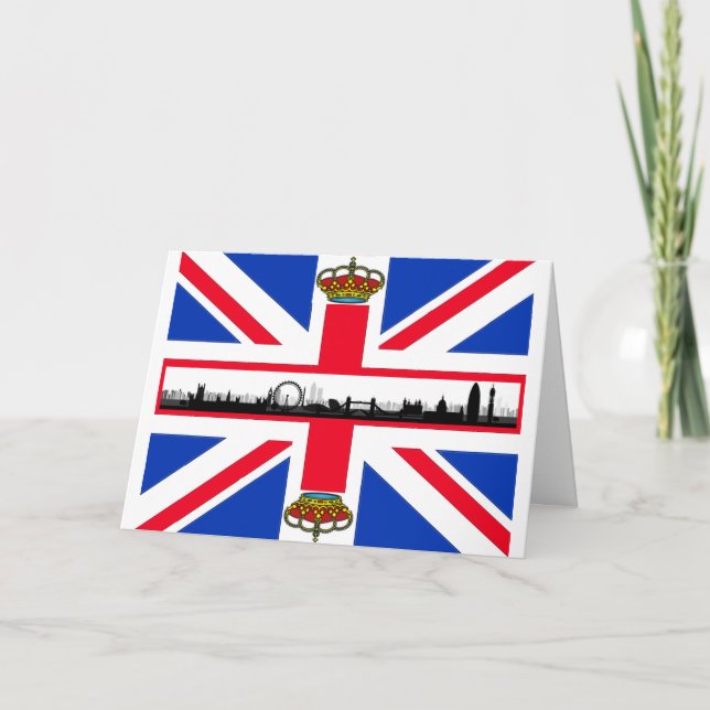 Union Jack Royal Crown London Birthday Card (Front)