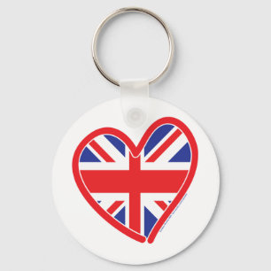 Union Jack Royal Heart Key Ring