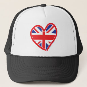 Union Jack Royal Heart Trucker Hat