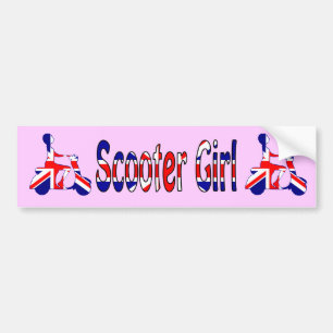 Union Jack scooter girl Bumper Sticker