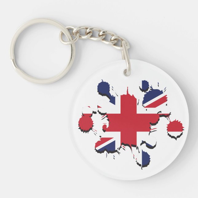 Union Jack splatter Key Ring (Front)