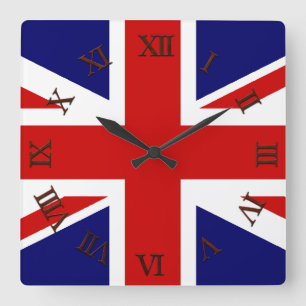 Union Jack Square Wall Clock