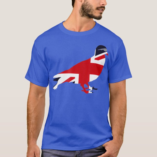 Union Jack Sunglasses Pigeon Bird British Flag T-Shirt (Front)