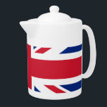 Union Jack Tea Pot<br><div class="desc">The British flag applied to a teapot. Set includes mugs in several sizes (including bone china, and espresso cups), candy jar, pitchers and tea pot in two sizes.</div>