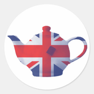 Union Jack Teapot Classic Round Sticker