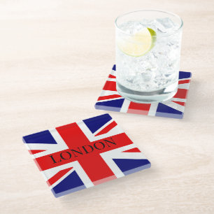 Union Jack the British Flag London   Glass Coaster