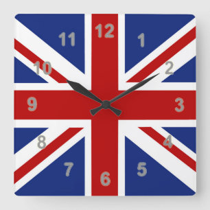 Union Jack Time Square Wall Clock