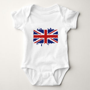 Union Jack U.K. Flag - Dripping Baby Bodysuit