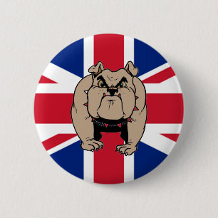 Union Jack UK bulldog button